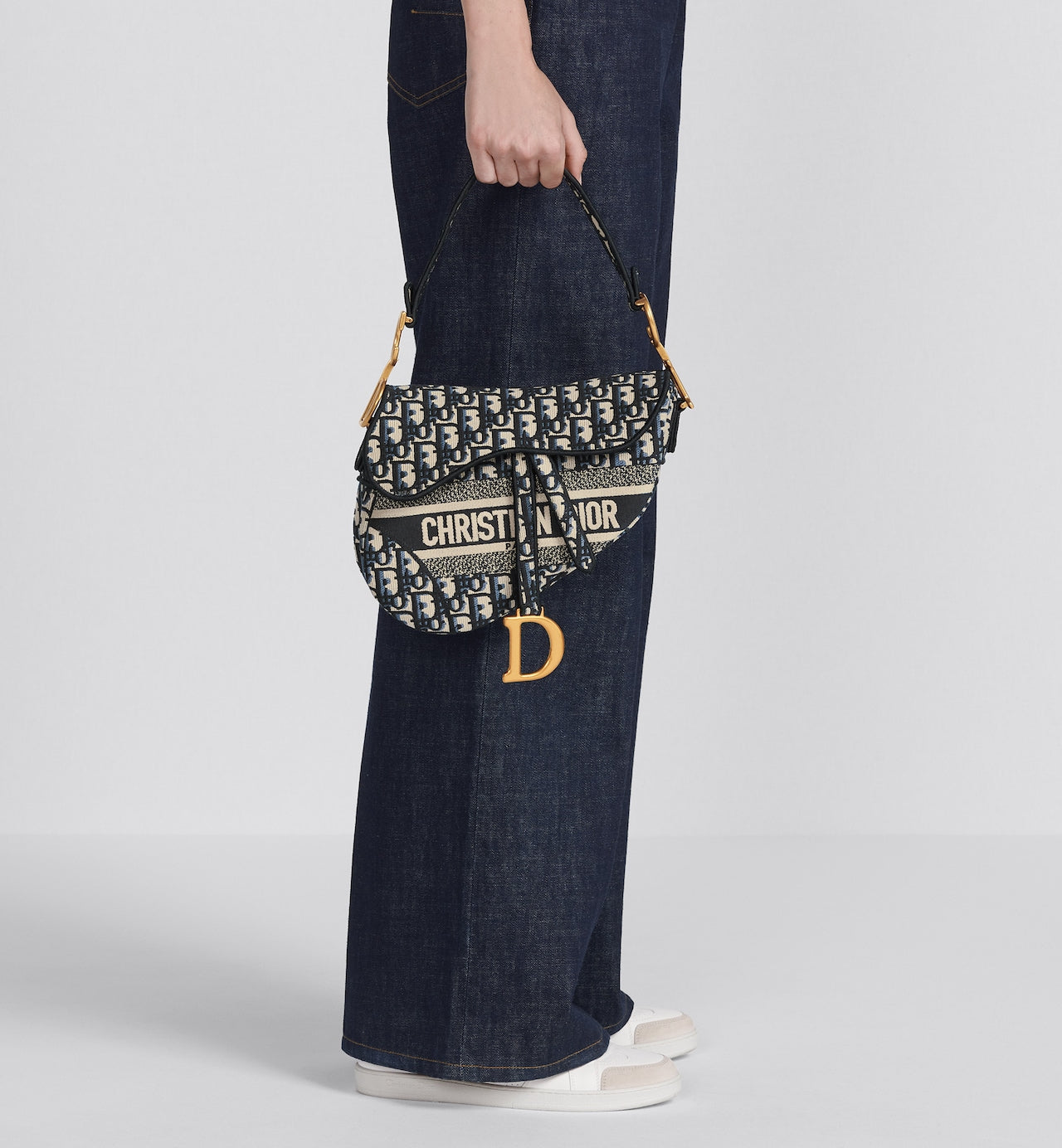 Christian Dior Saddle Oblique Embroidered Shoulder Bag
