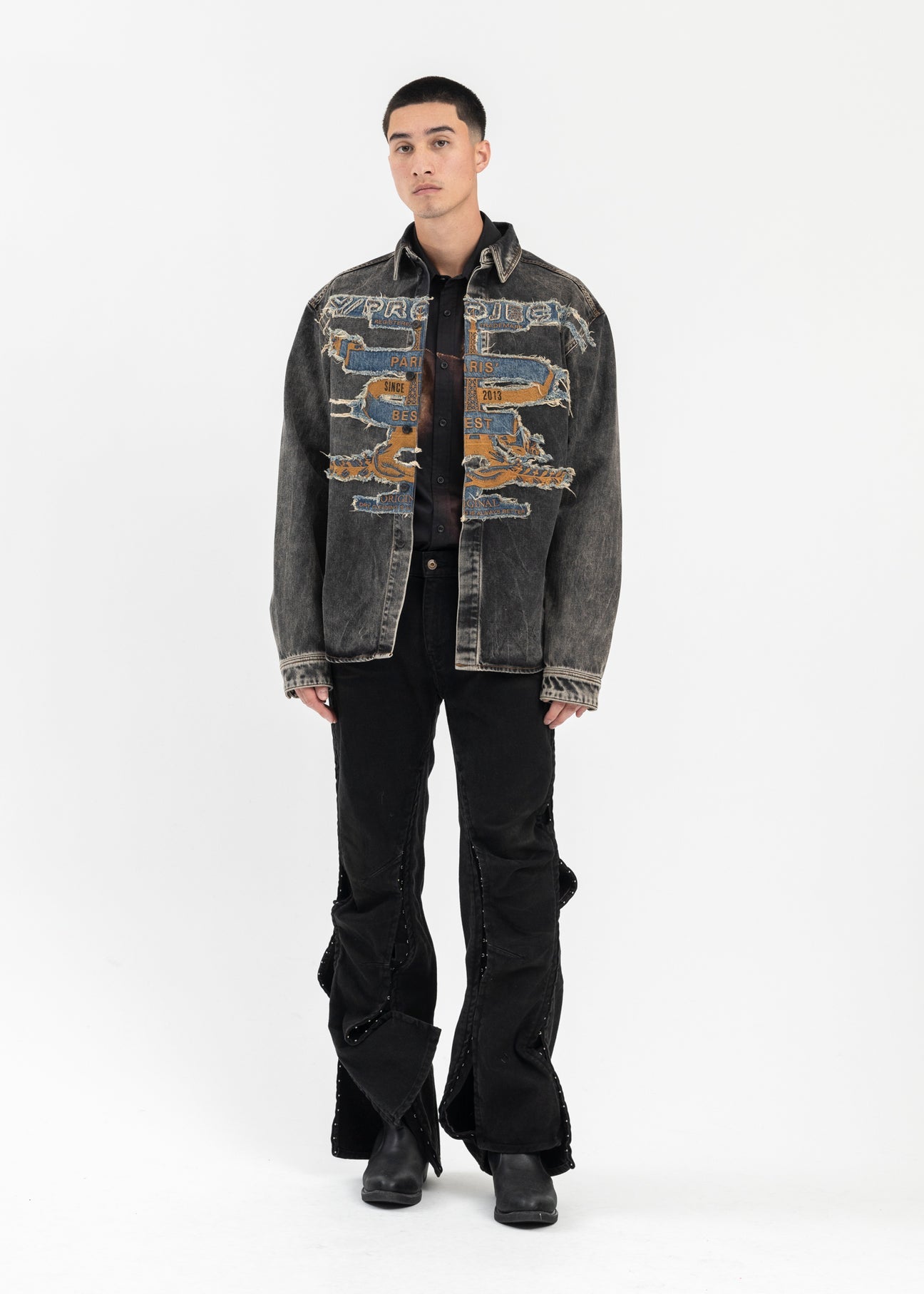 Y/PROJECT
Vintage Black Paris Best Patch Denim Shirt