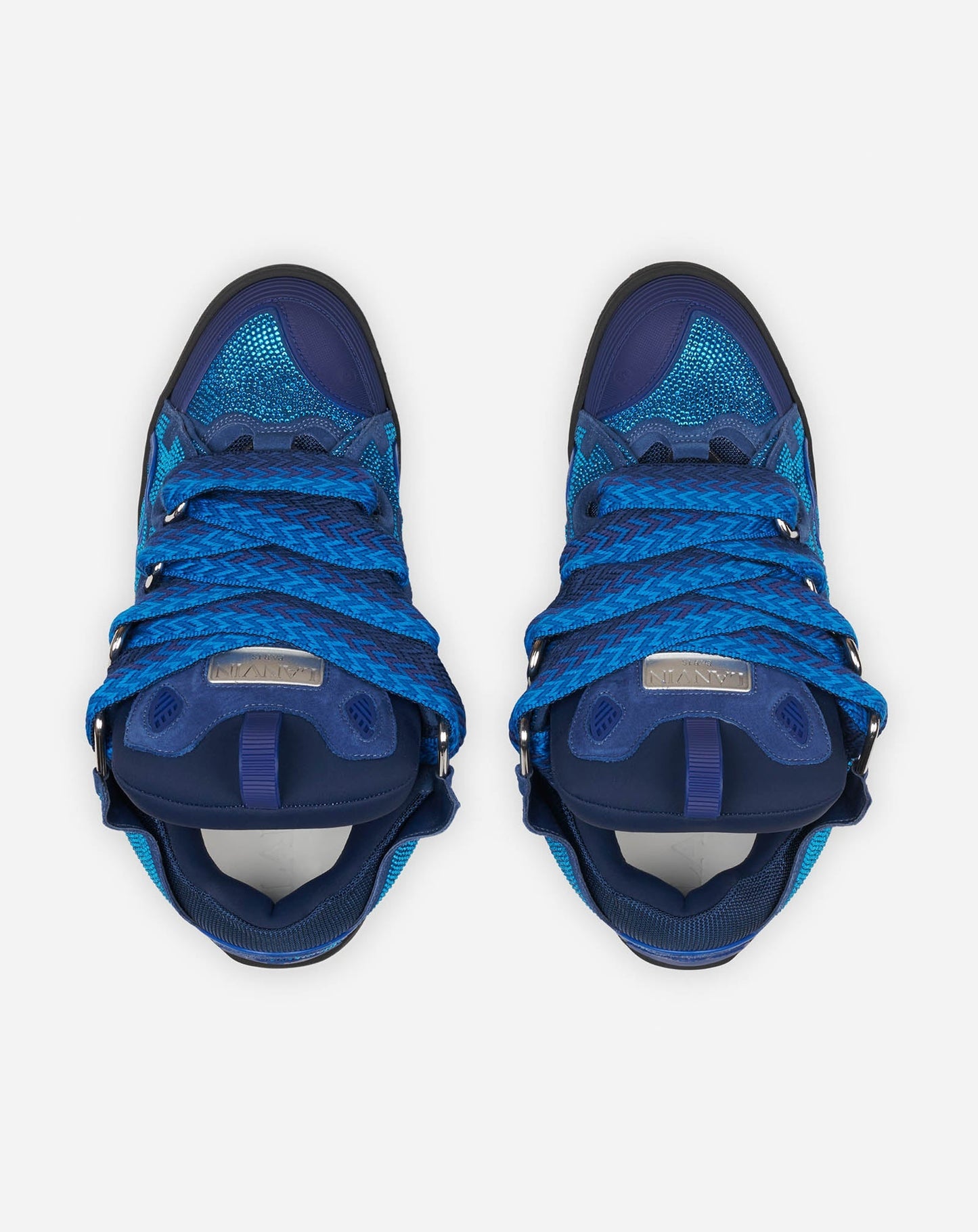 Lanvin men leather and rhinestone sneakers