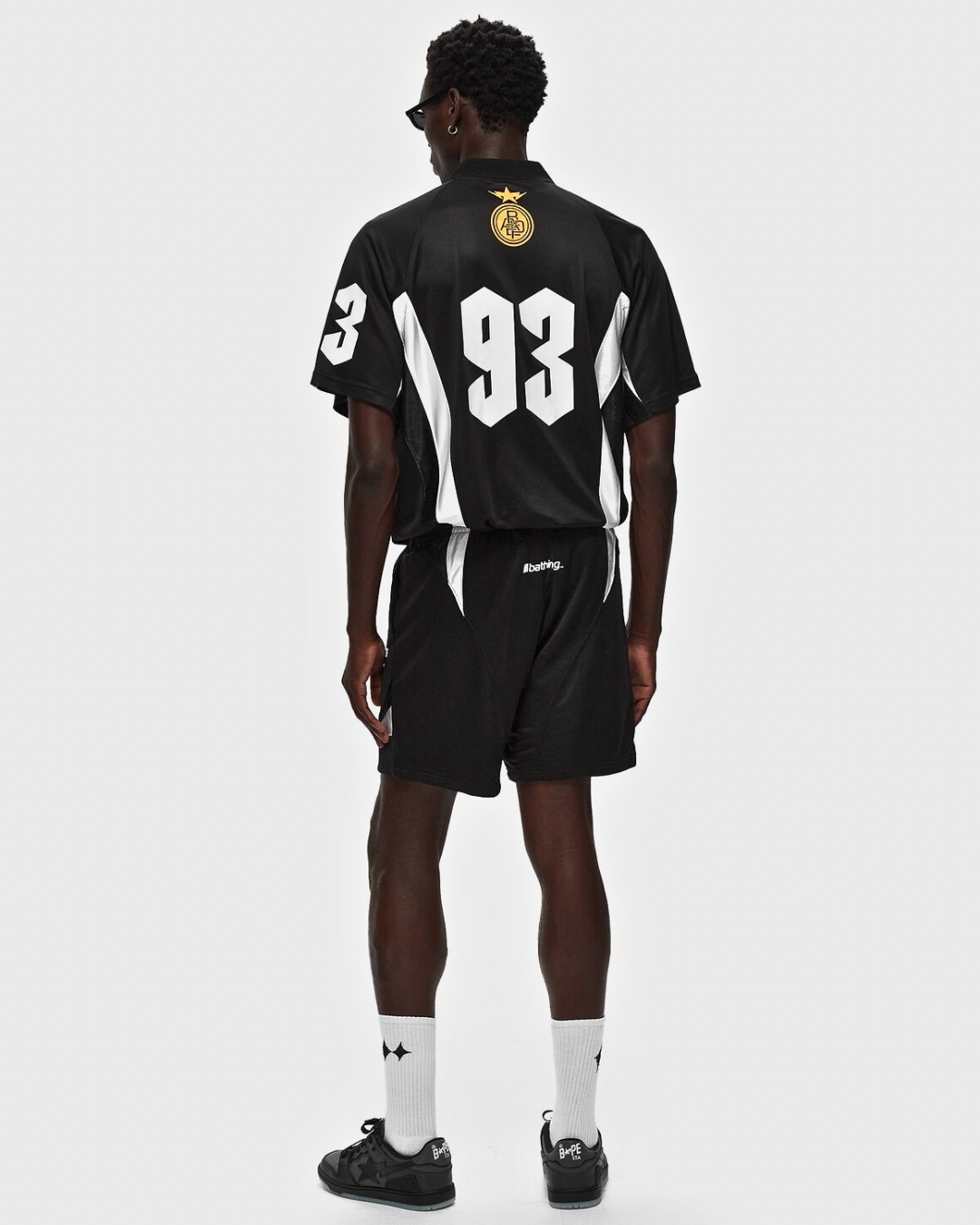 A Bathing Ape Multi Logo Relaxed Fit Soccer Jersey White Jerseys