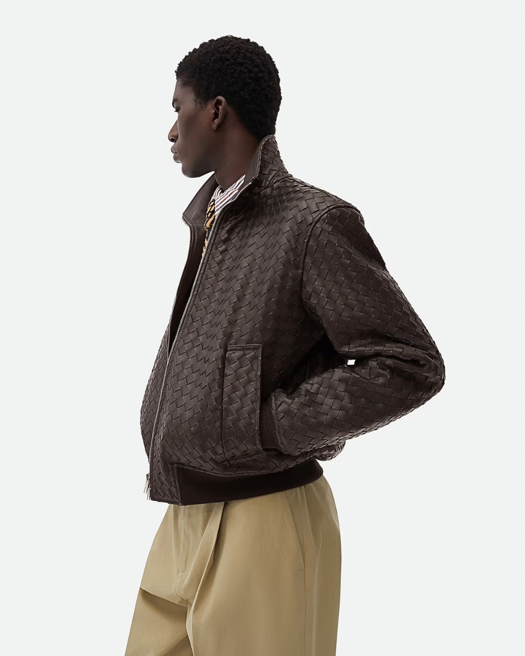 Bottega Veneta Intrecciato Leather Blouson