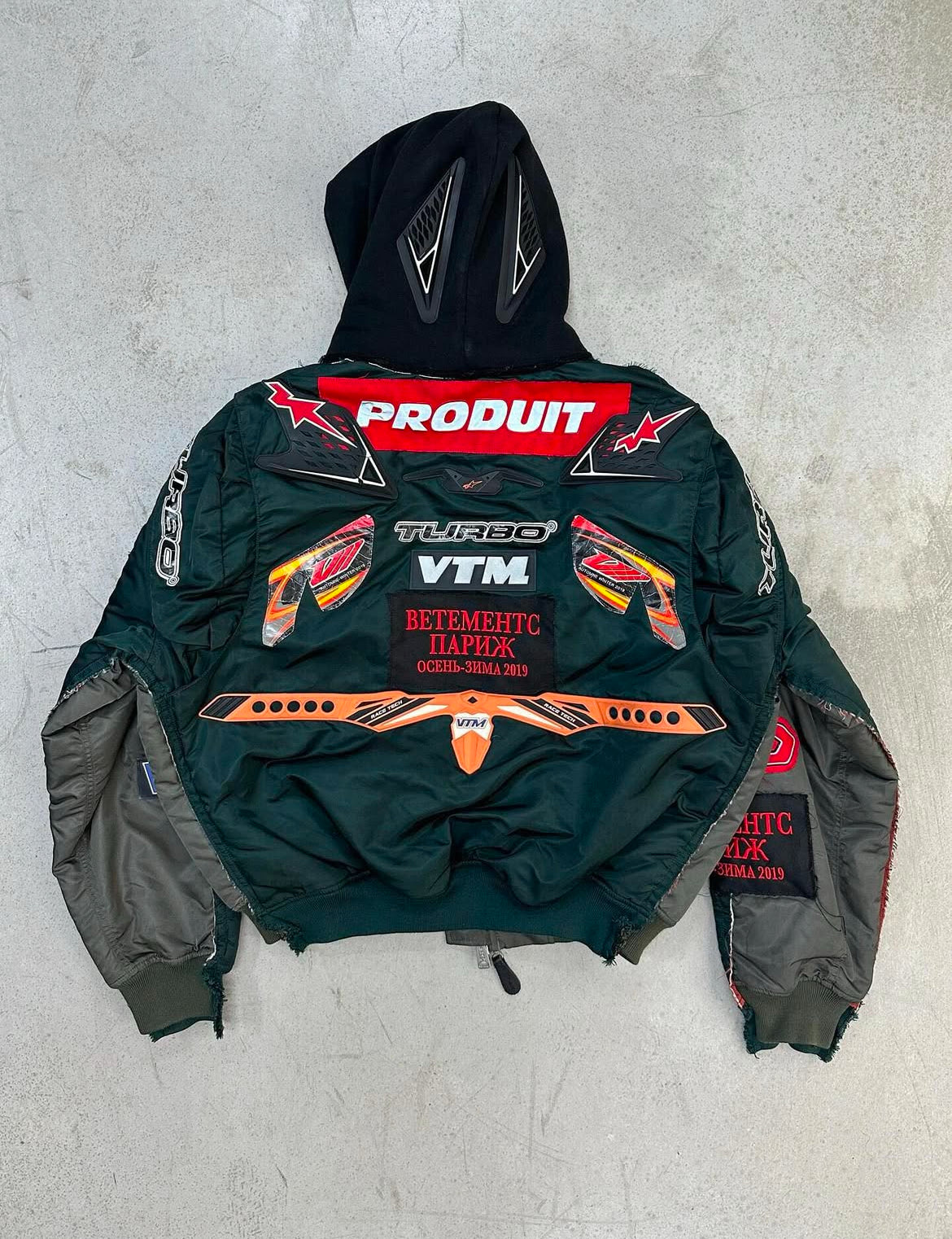 Vetements Black And Navy Alpha Industries Edition Racing Bomber Jacket