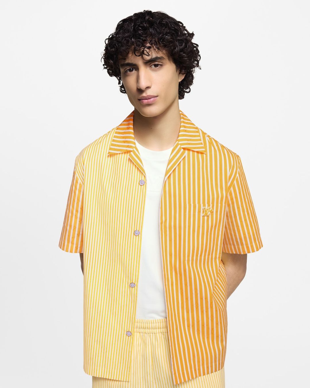 Louis Vuitton Monogram Striped Patchwork Short-Sleeved Shirt