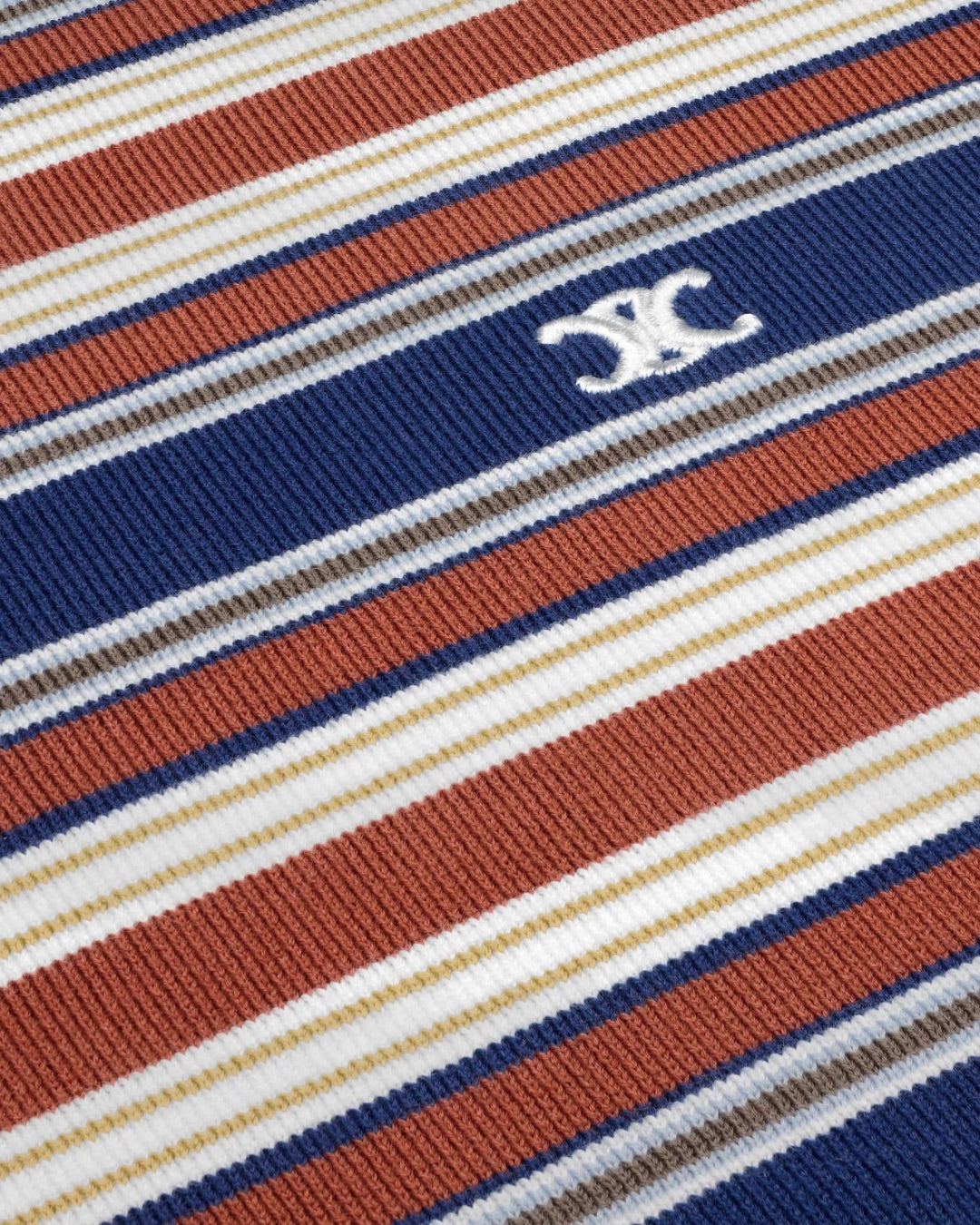 Celine Triomphe Loose Polo in Striped Cotton