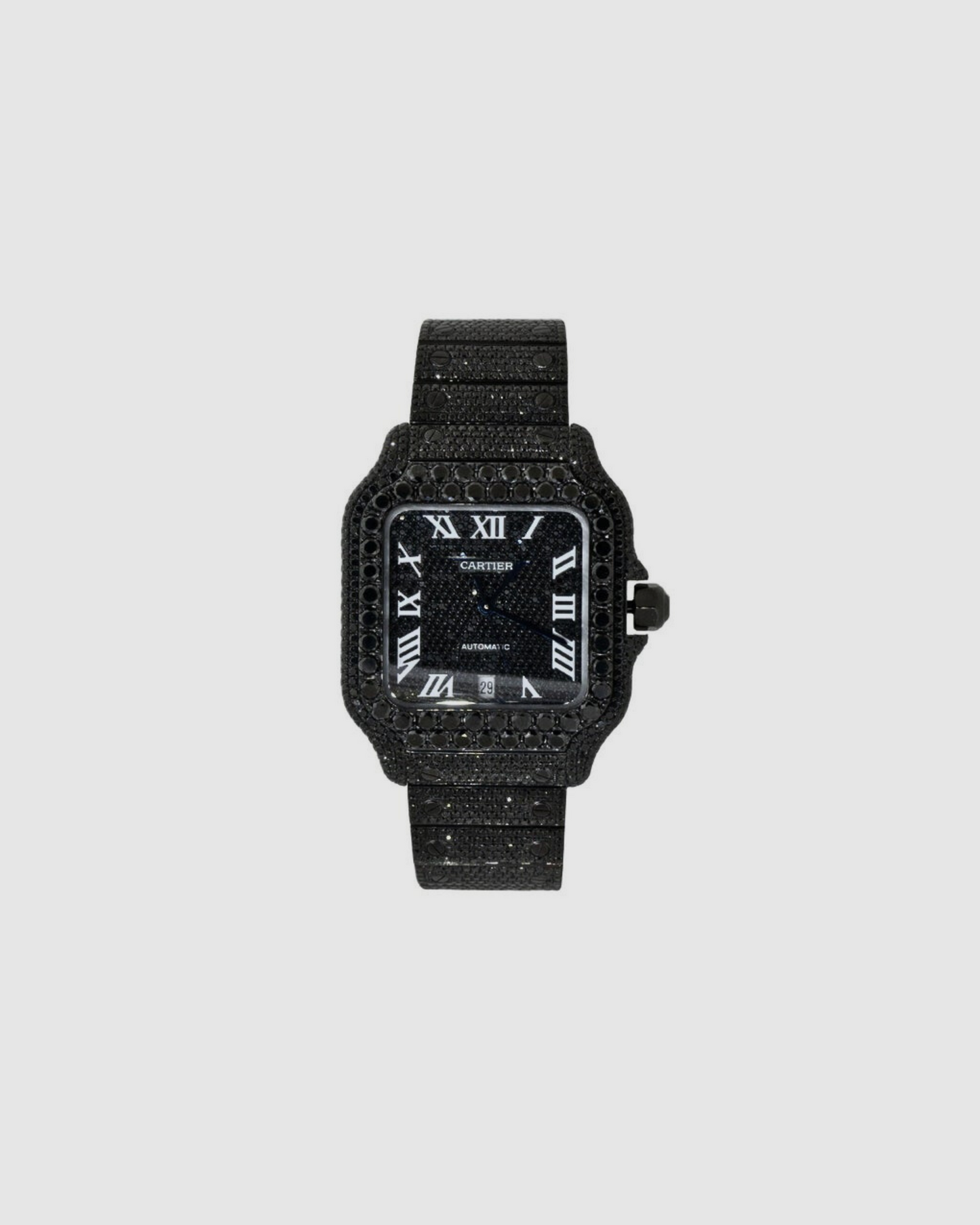 Diamond Cartier Santos 40mm - Black Diamonds - Roman Dial