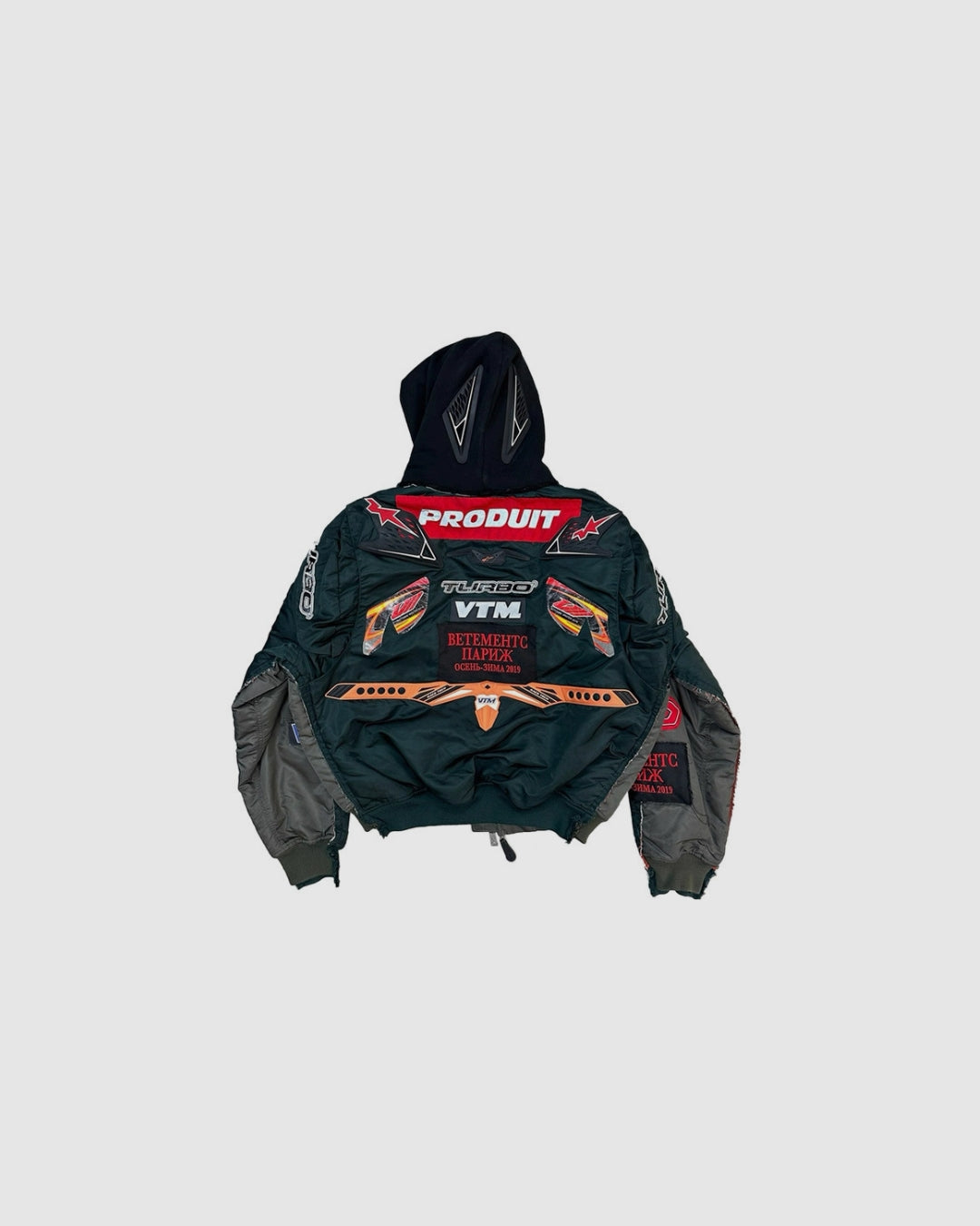 Vetements Black And Navy Alpha Industries Edition Racing Bomber Jacket