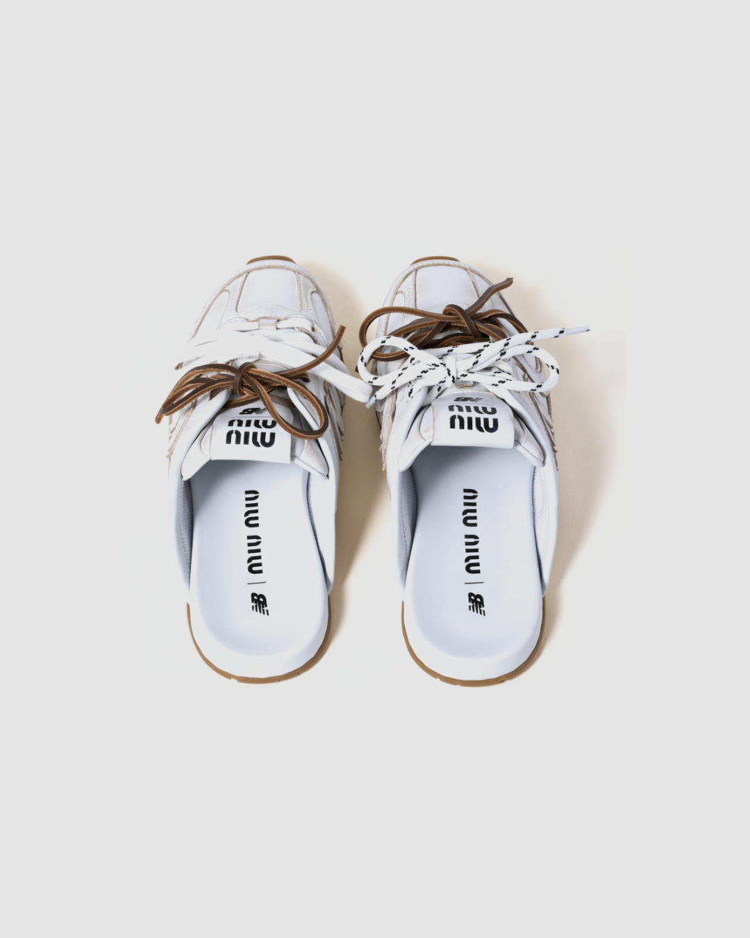 New Balance X Miu Miu 530 SL deco calf leather mules