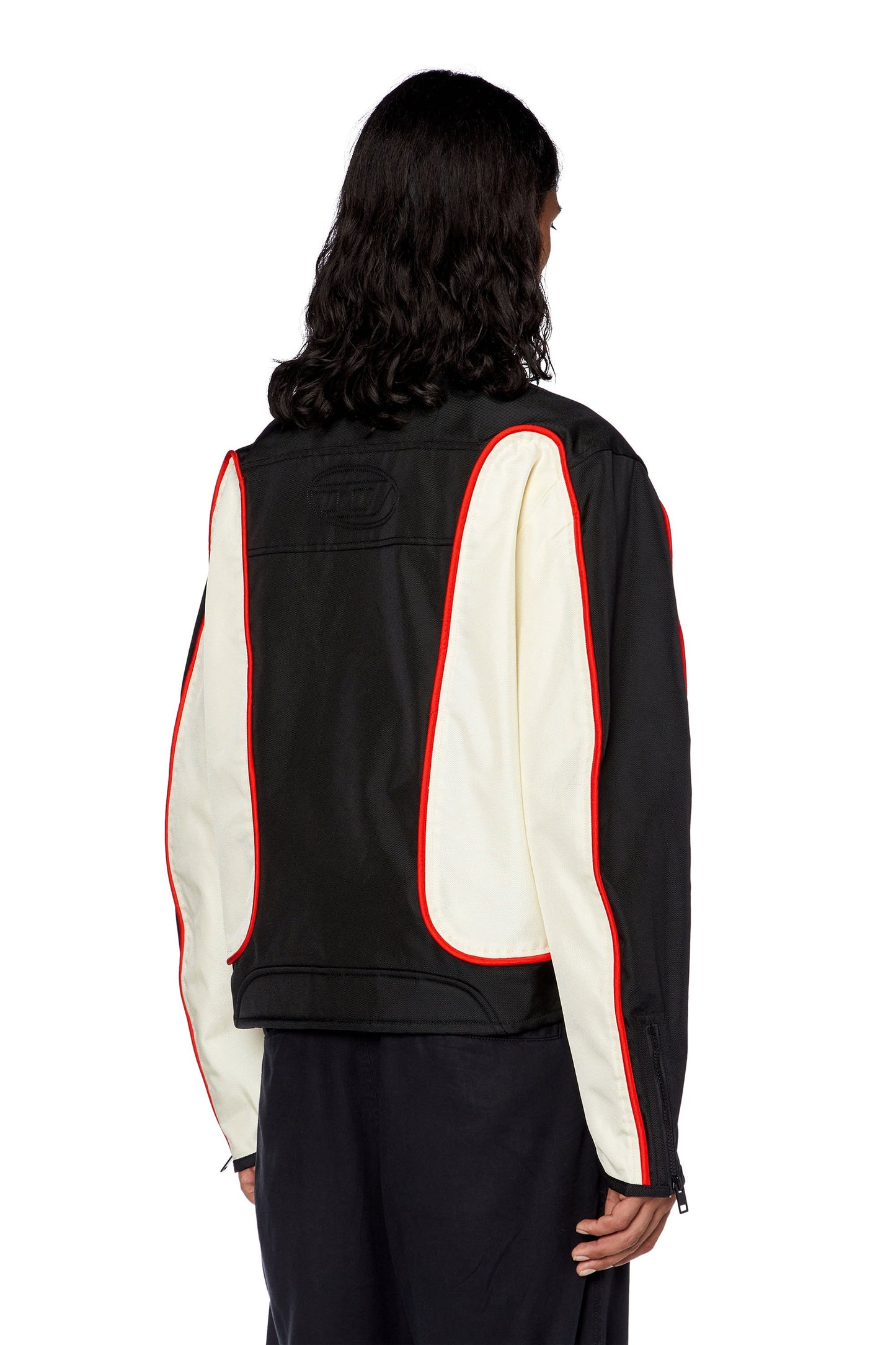 Diesel J-Blink Biker jacket in colour-block Nylon