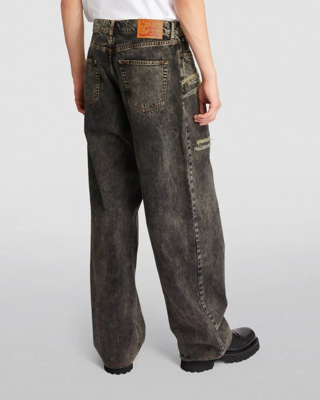 Y/PROJECT Paris Best Patch Jeans Brown urbanluxe