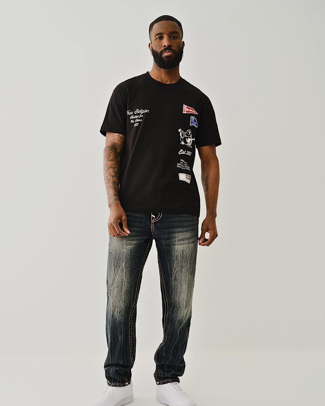True religion Heavyweight Collegiate logo Tee