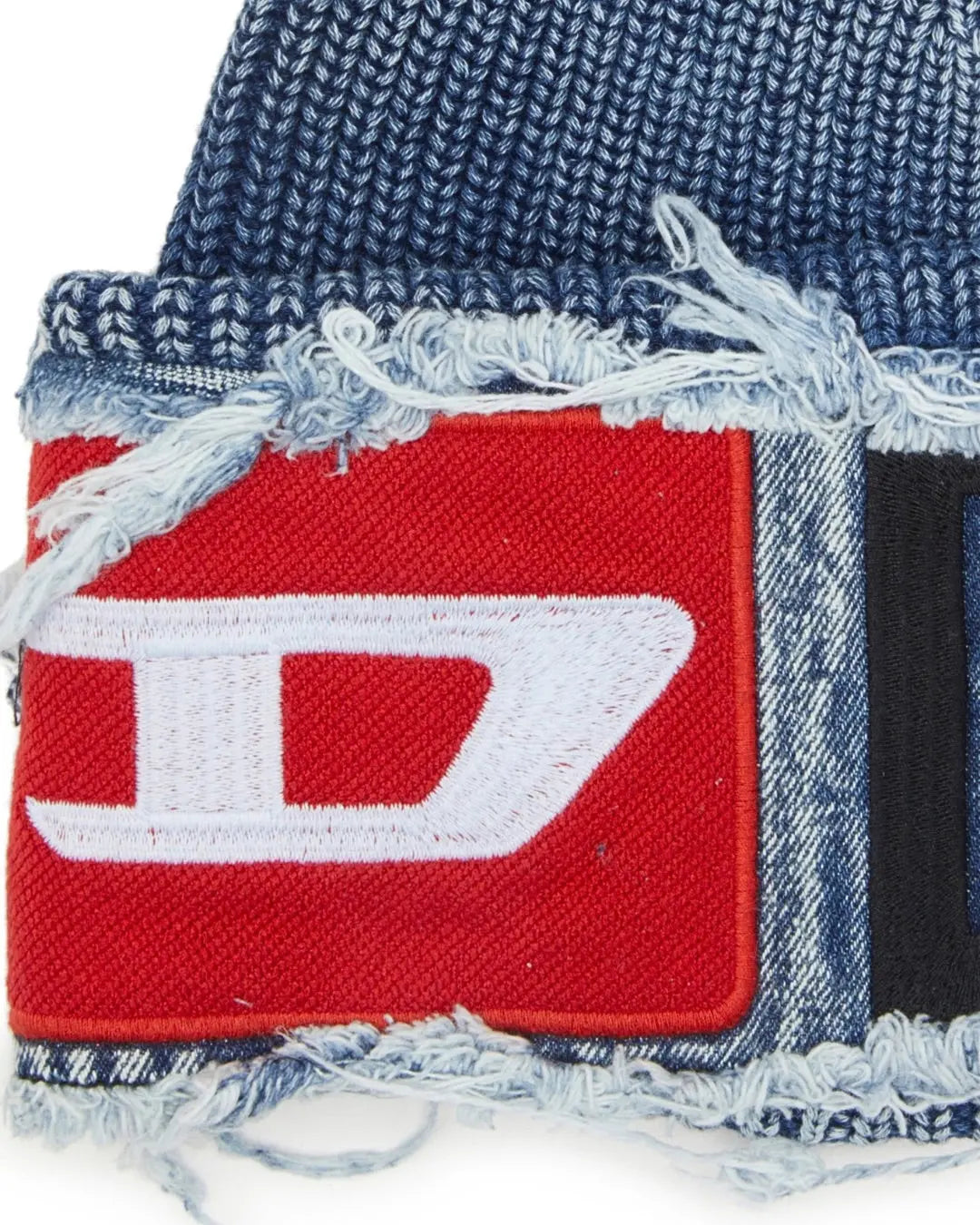 Diesel frayed logo patch beanie urbanluxeclo