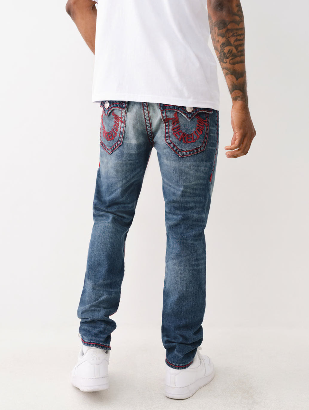 True Religion Rocco Embroidered Flap Jeans