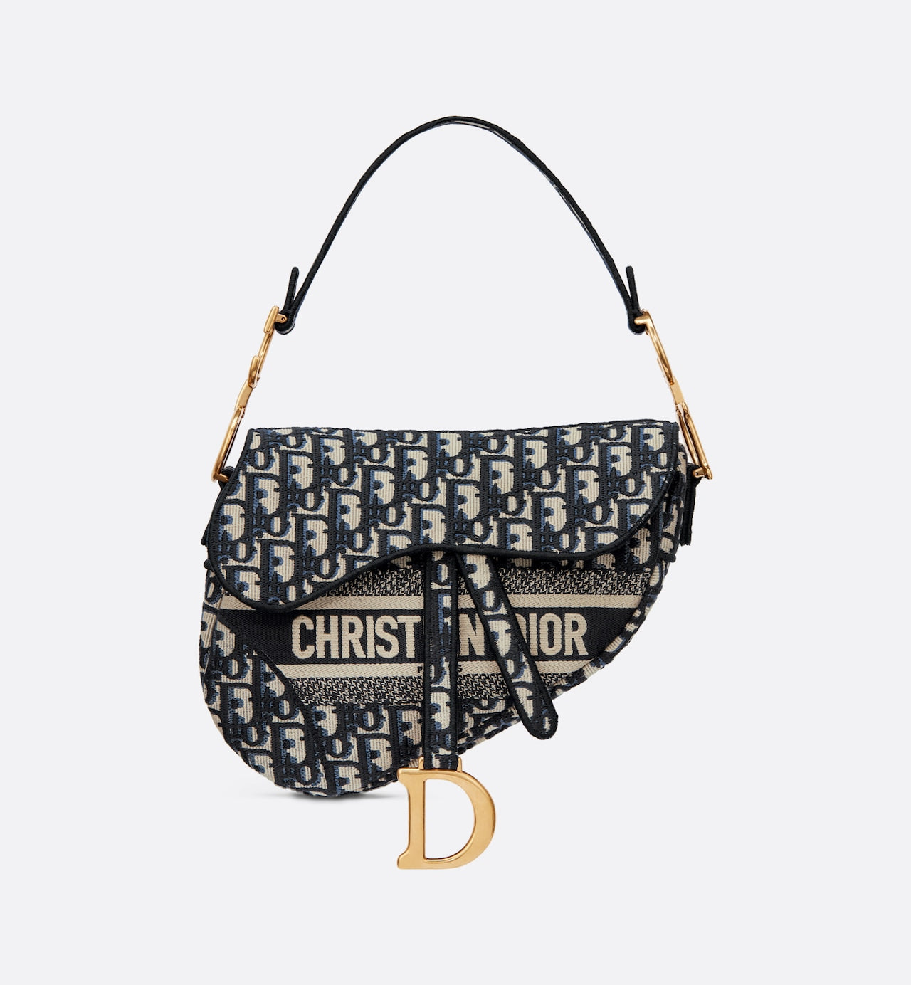 Christian Dior Saddle Oblique Embroidered Shoulder Bag