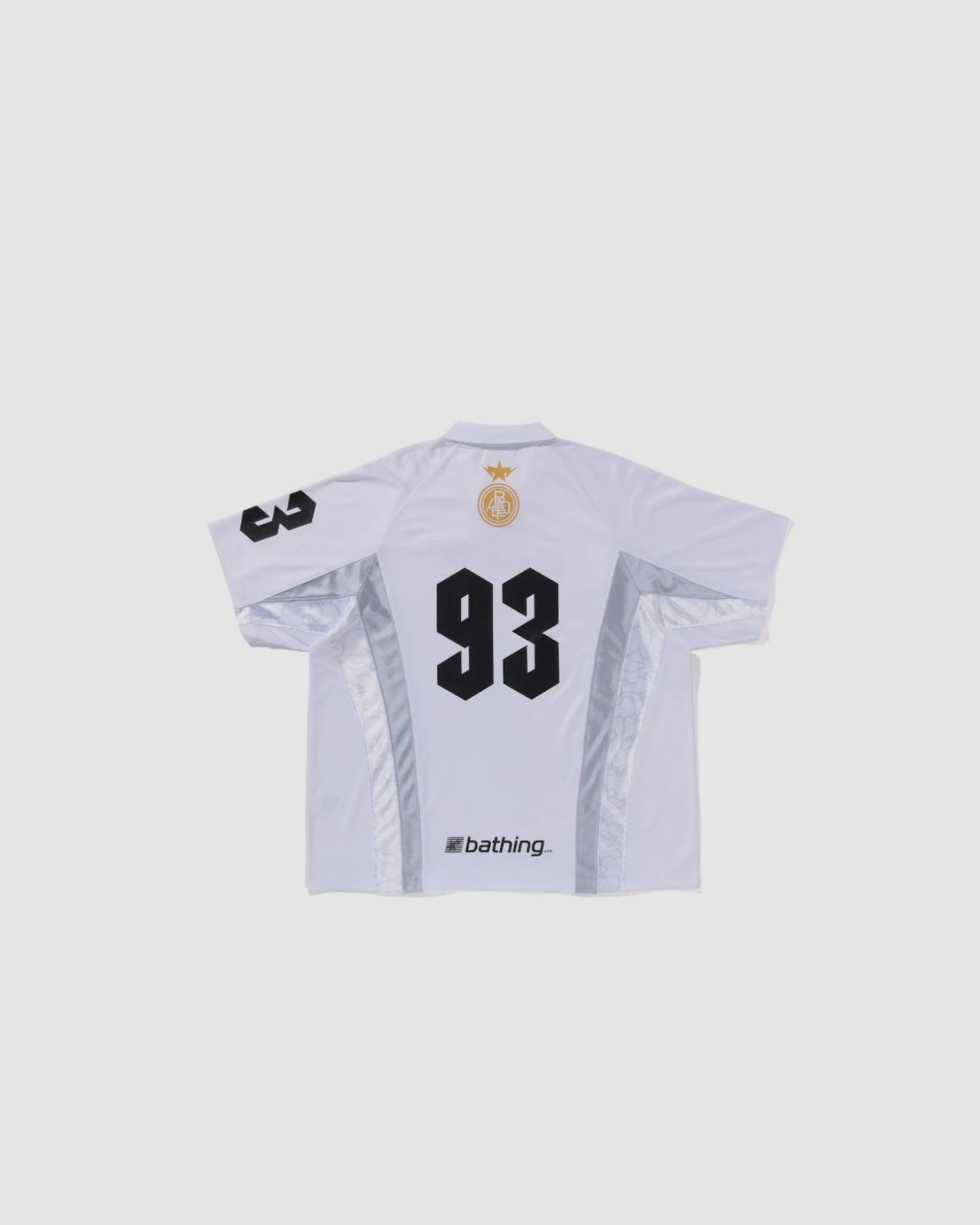 A Bathing Ape Multi Logo Relaxed Fit Soccer Jersey White Jerseys