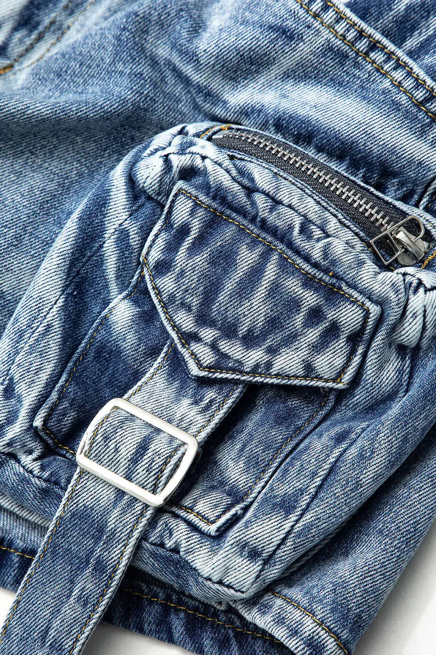 Faded Pocket Denim Mini Skirt urbanluxeclo