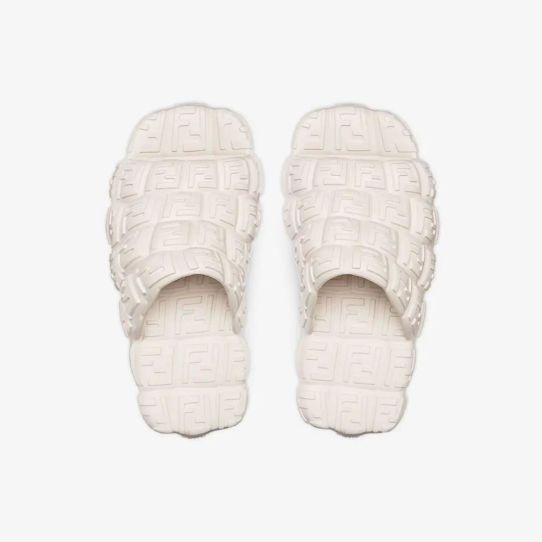 Fendi Cloud Camellia-coloured rubber slides urbanluxe
