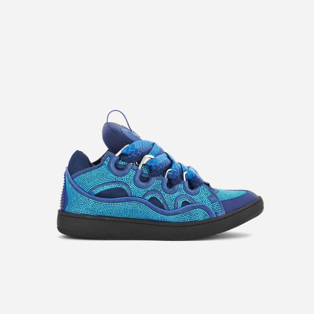 Lanvin men leather and rhinestone sneakers