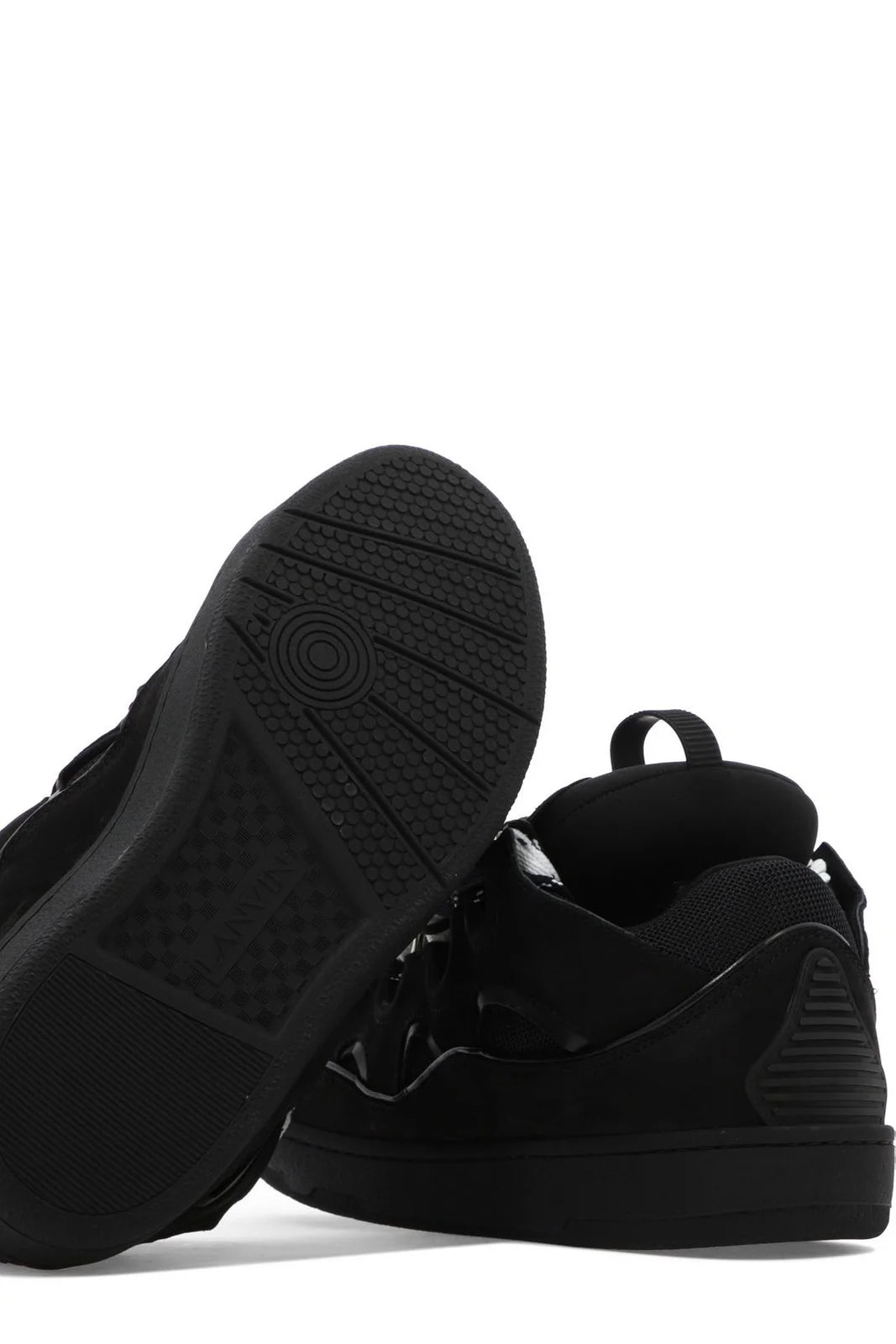 Lanvin Curb Suede Sneakers Black
