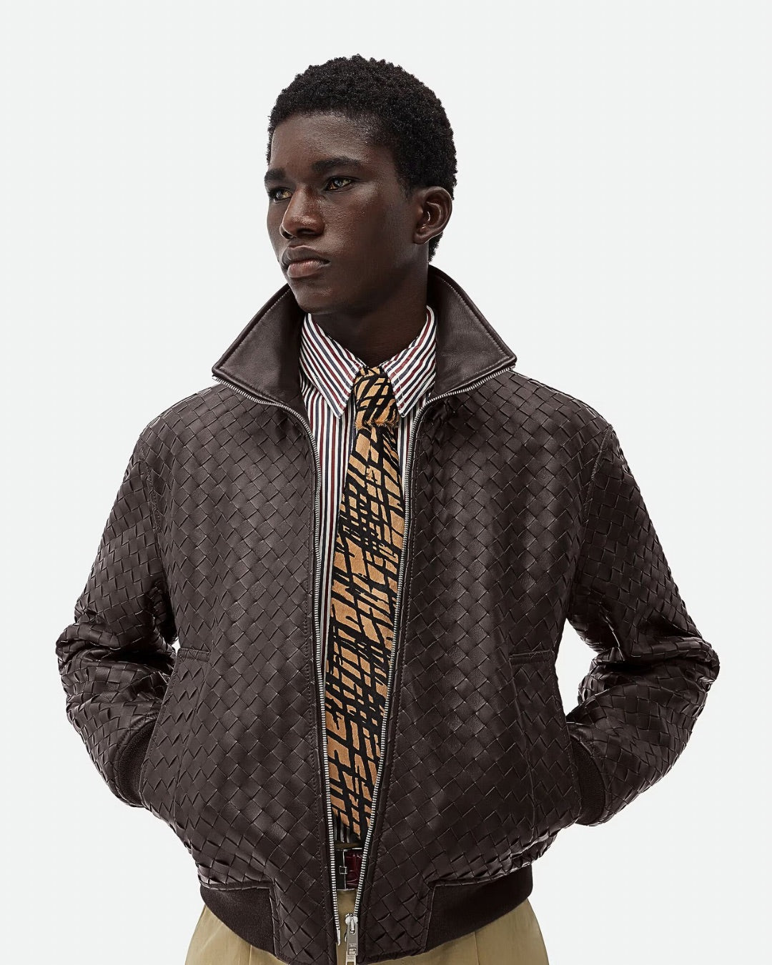 Bottega Veneta Intrecciato Leather Blouson