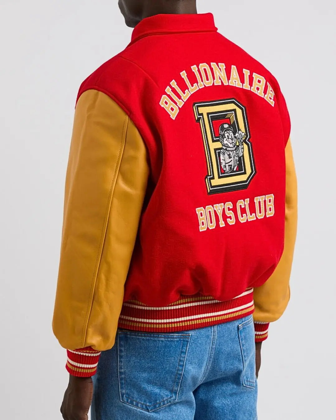 Billionaire Boys Club Mascot Felt and Leather Varsity Jacket Red urbanluxeclo