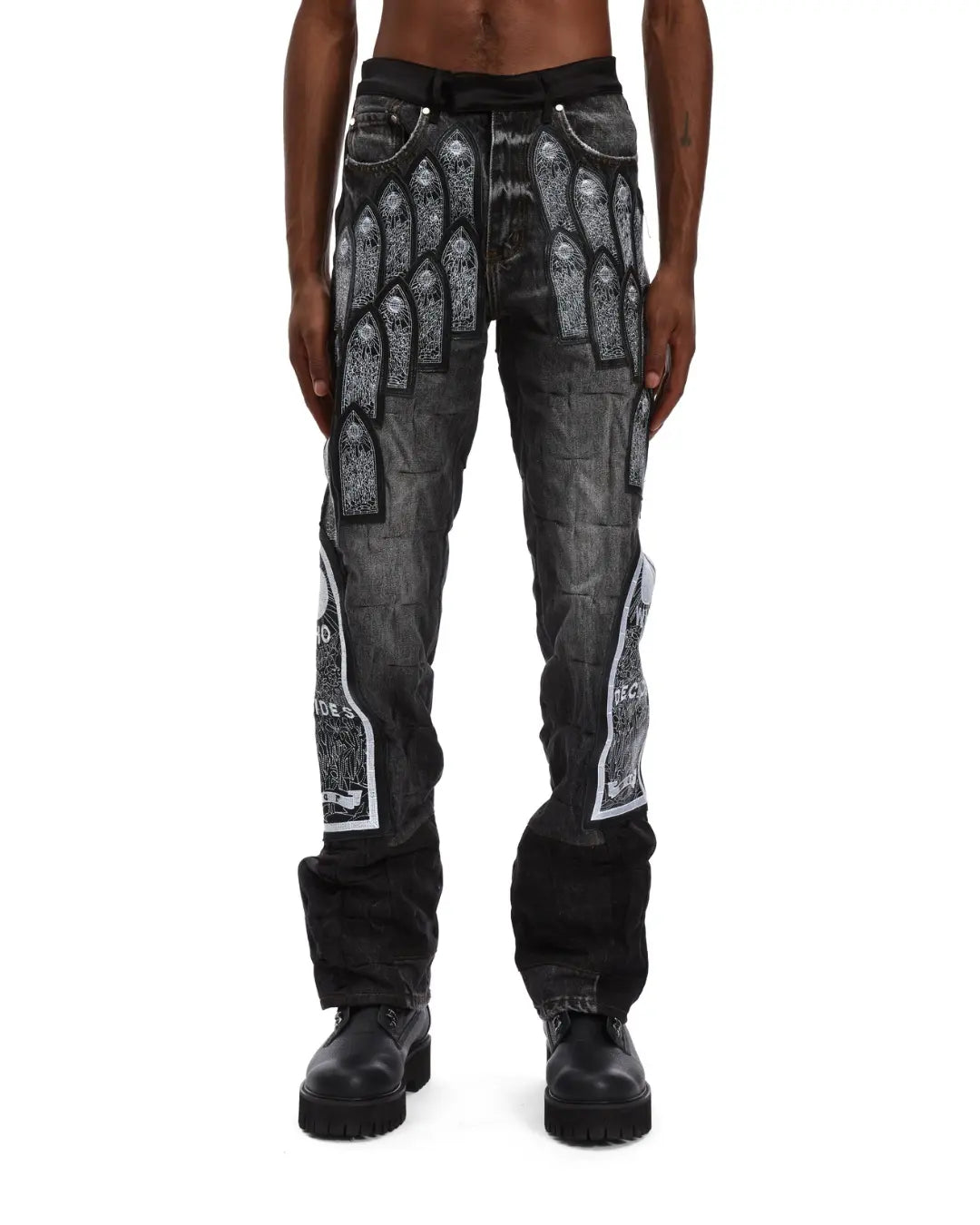 Who Decides War Patched Arc Pants In Black urbanluxeclo