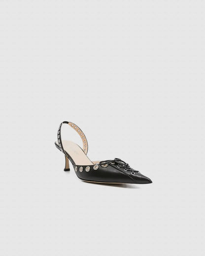 MACH & MACH Leather Corset Pumps urbanluxeclo