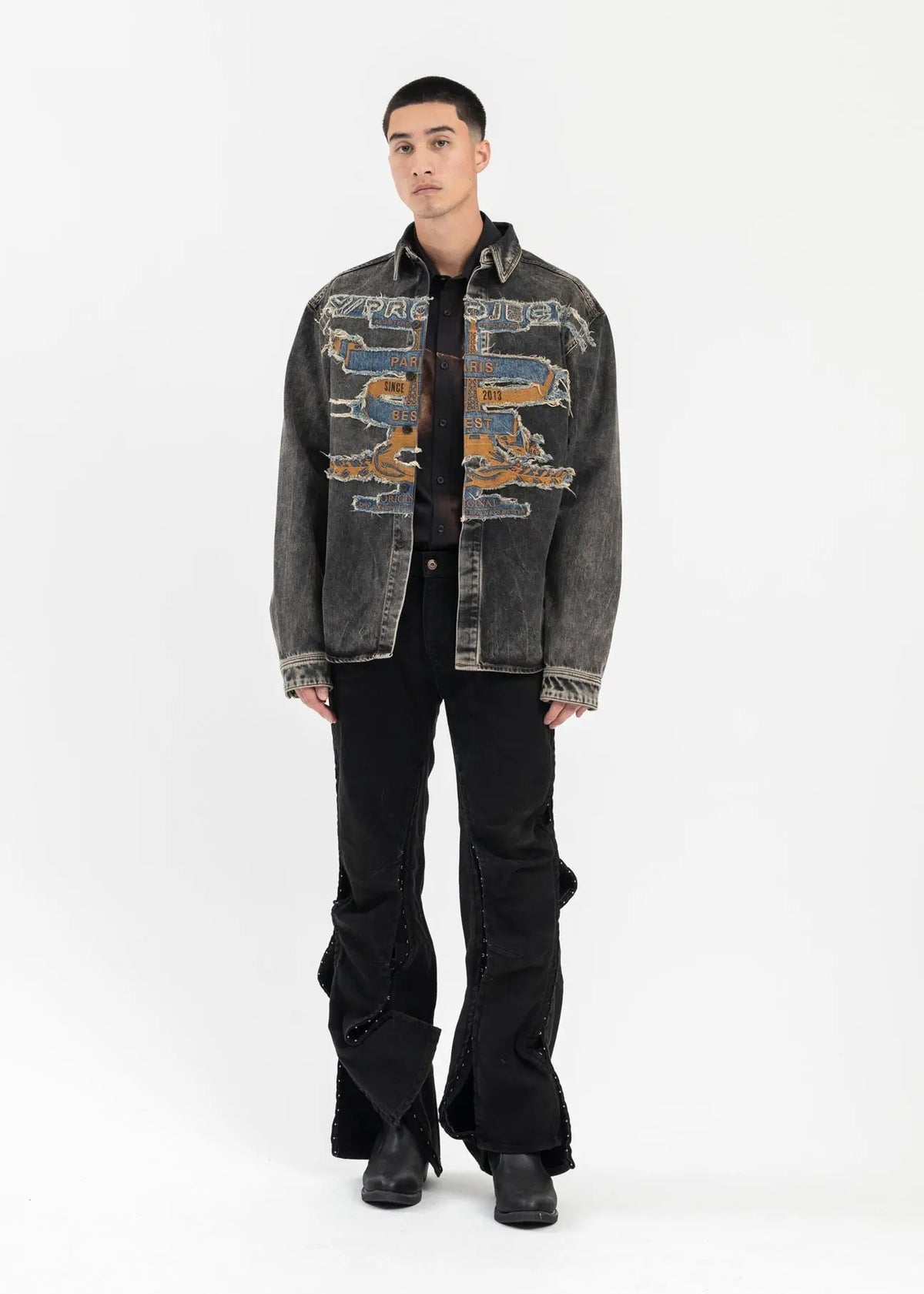 Y/PROJECT
Vintage Black Paris Best Patch Denim Shirt urbanluxeclo