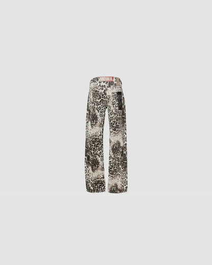 Ksubi X Mowalola Cheetah Wide-Leg Denim Jeans