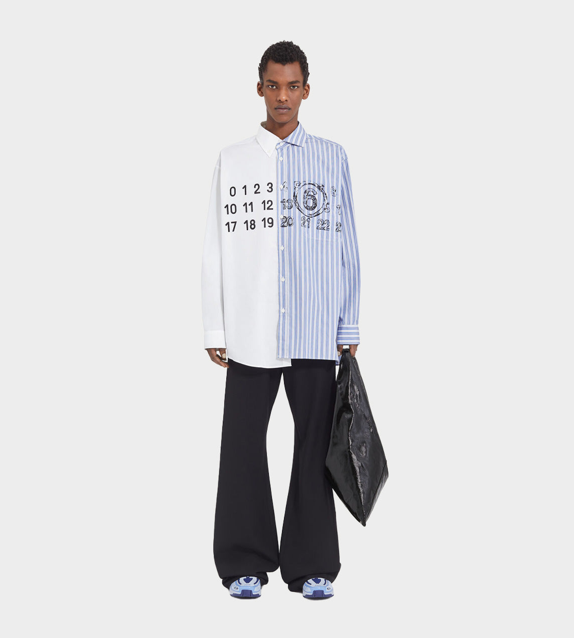 MM6 Maison Margiela Spliced Numbers Shirt White/Blue