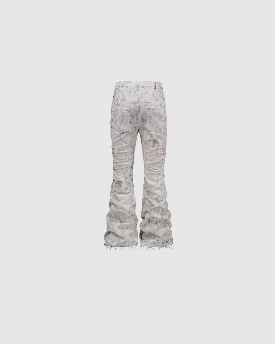 Rebel Wave | White Distressed Flare Denim Pants urbanluxeclo