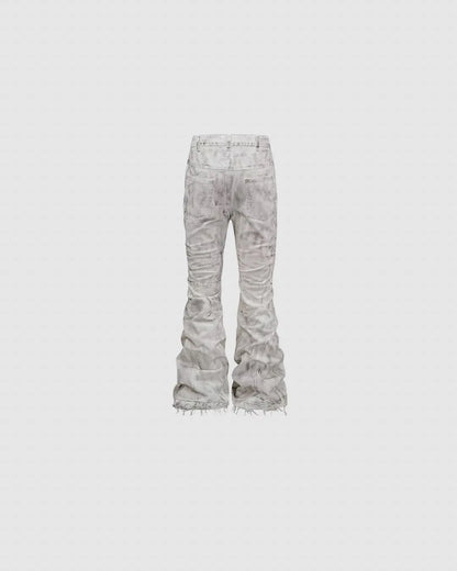 Rebel Wave | White Distressed Flare Denim Pants urbanluxeclo