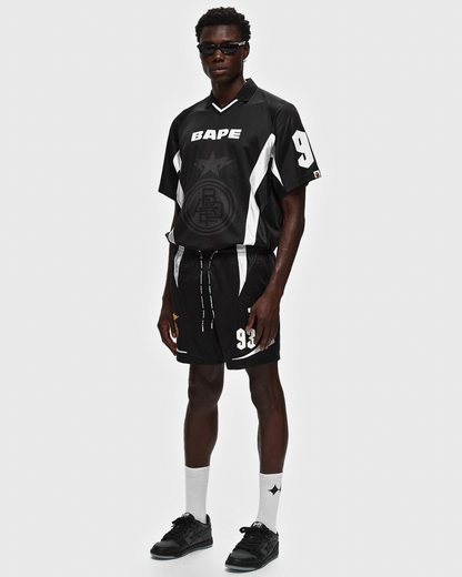 A Bathing Ape Multi Logo Relaxed Fit Soccer Jersey White Jerseys