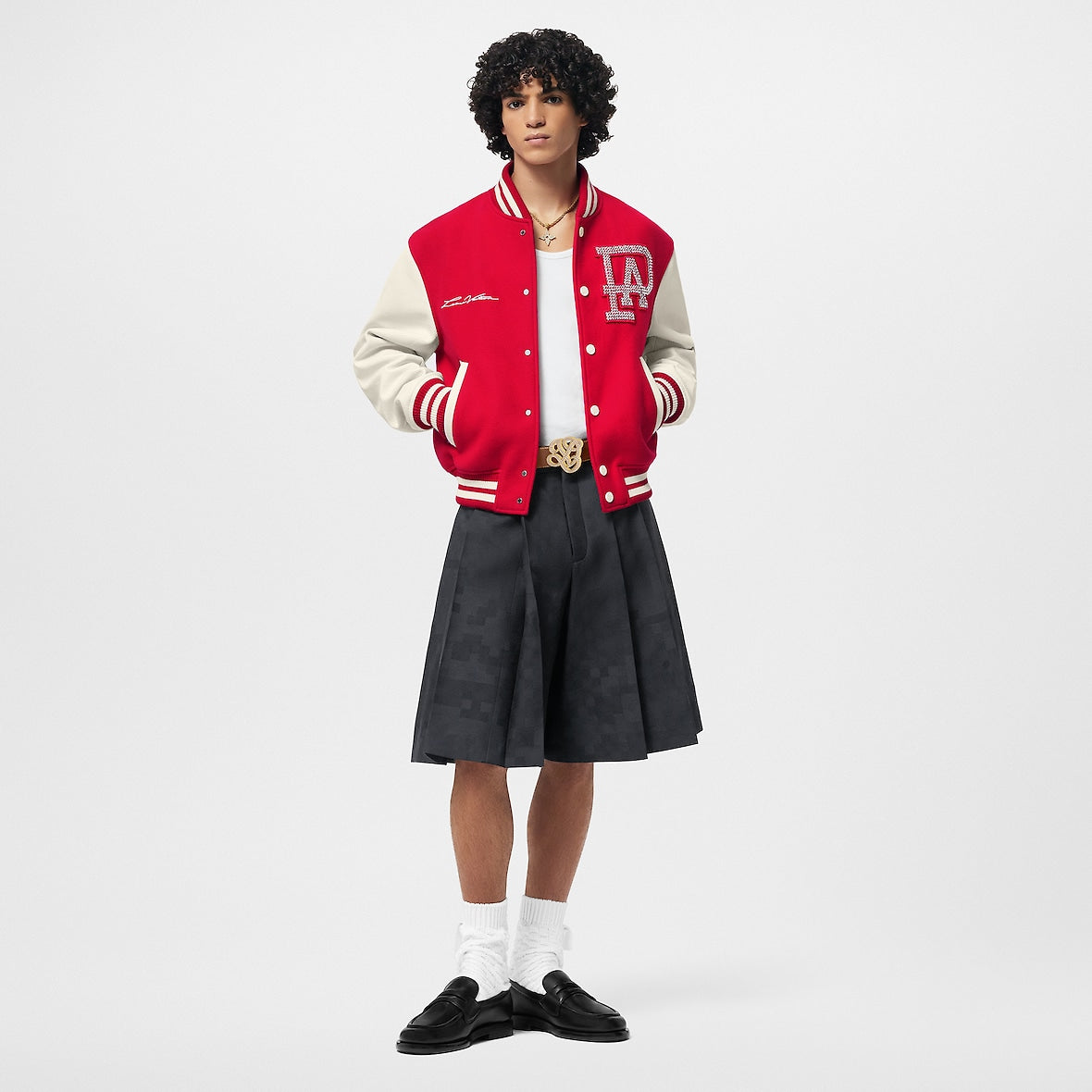 Louis Vuitton Runway Mix Leather Varsity Blouson