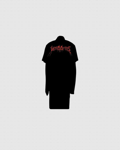 Vetements Black Skull Printed Cotton Layered Oversized T-Shirt Dress urbanluxeclo