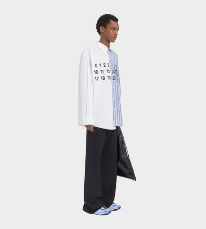 MM6 Maison Margiela Spliced Numbers Shirt White/Blue