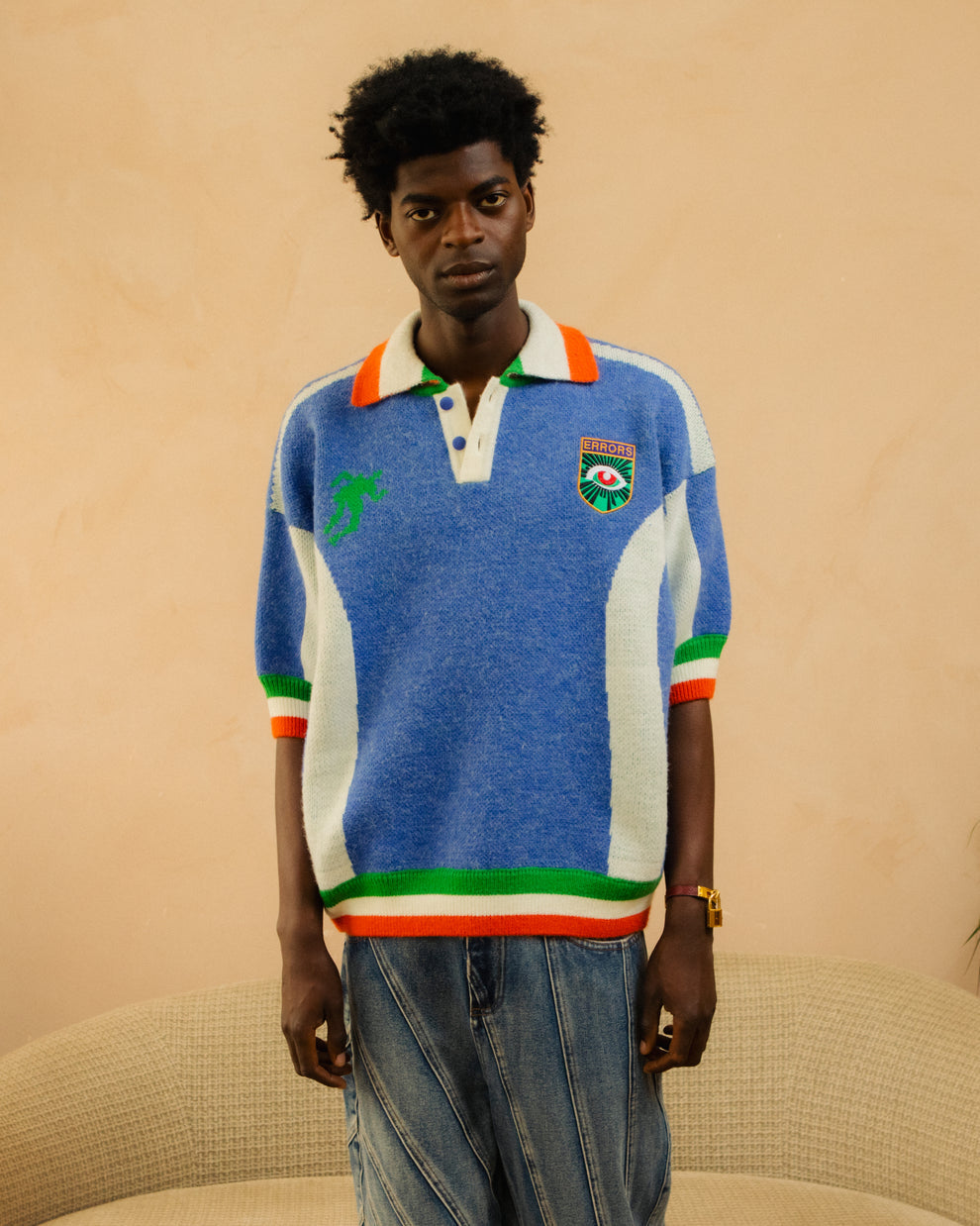 House of Error knitted Italia Jersey Top