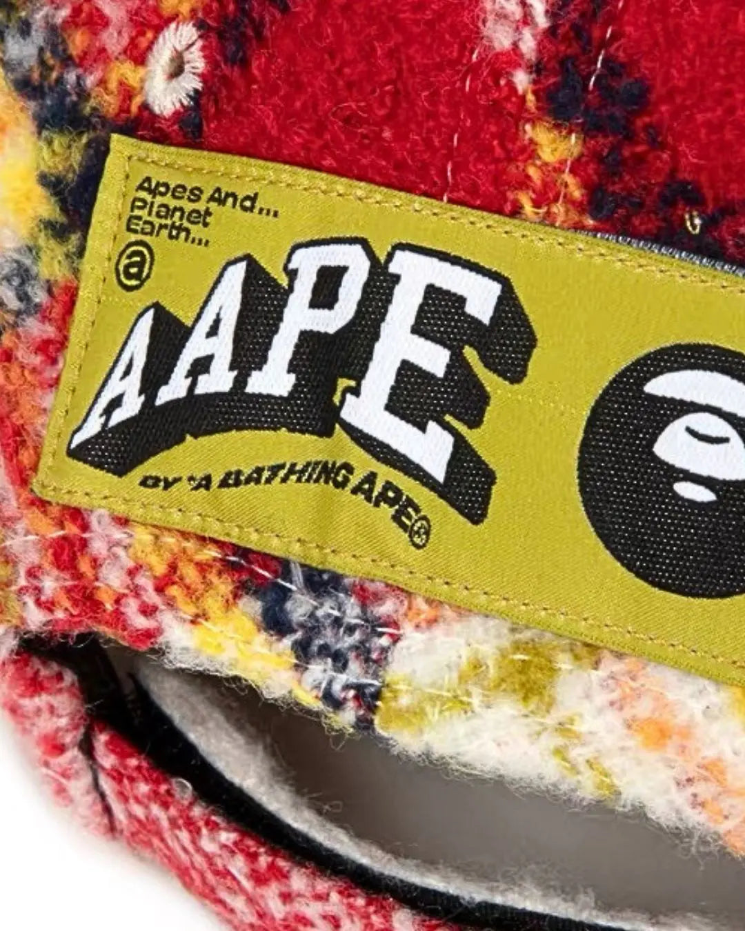 A Bathing Ape AAPE Moonface logo check cap urbanluxeclo