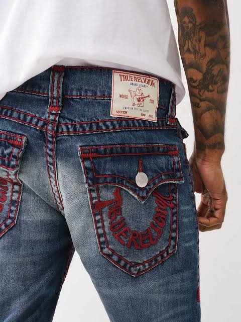 True Religion Rocco Embroidered Flap Jeans