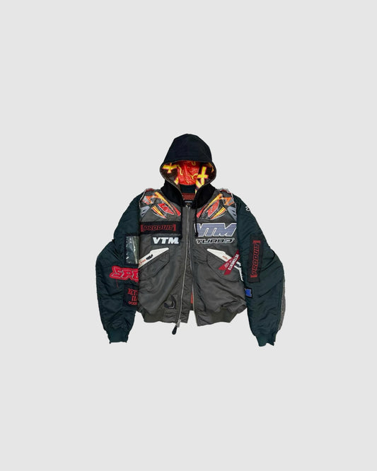Vetements Black And Navy Alpha Industries Edition Racing Bomber Jacket