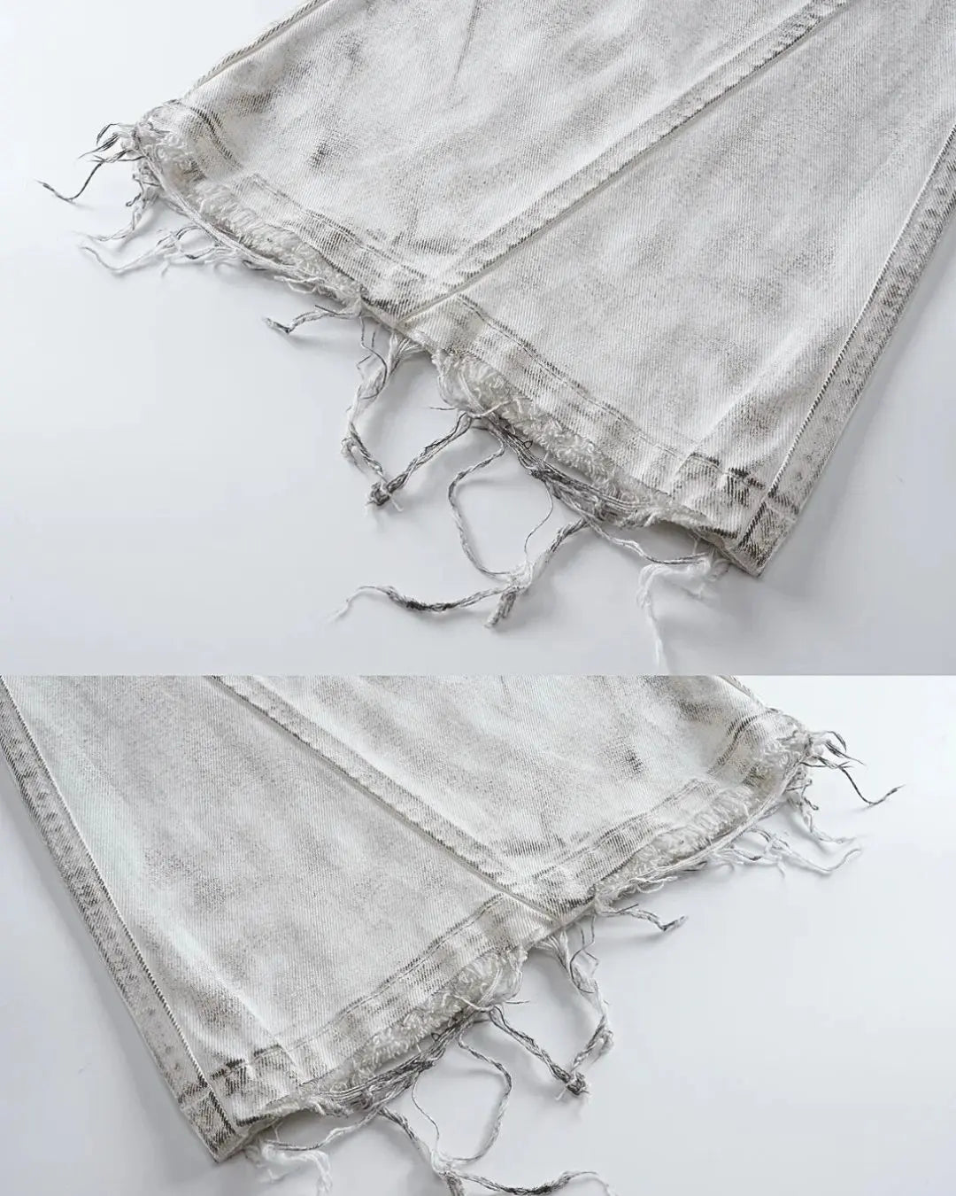 Rebel Wave | White Distressed Flare Denim Pants urbanluxeclo
