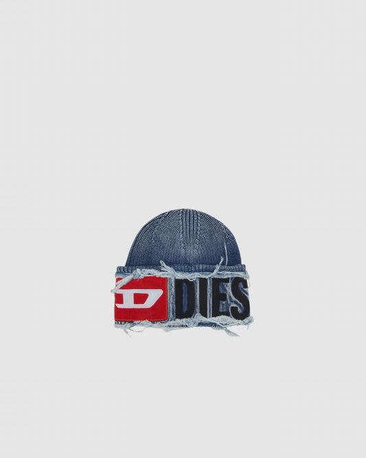 Diesel frayed logo patch beanie urbanluxeclo