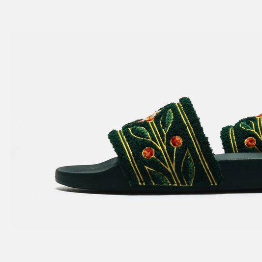 Casablanca Embroidered Terry Slides