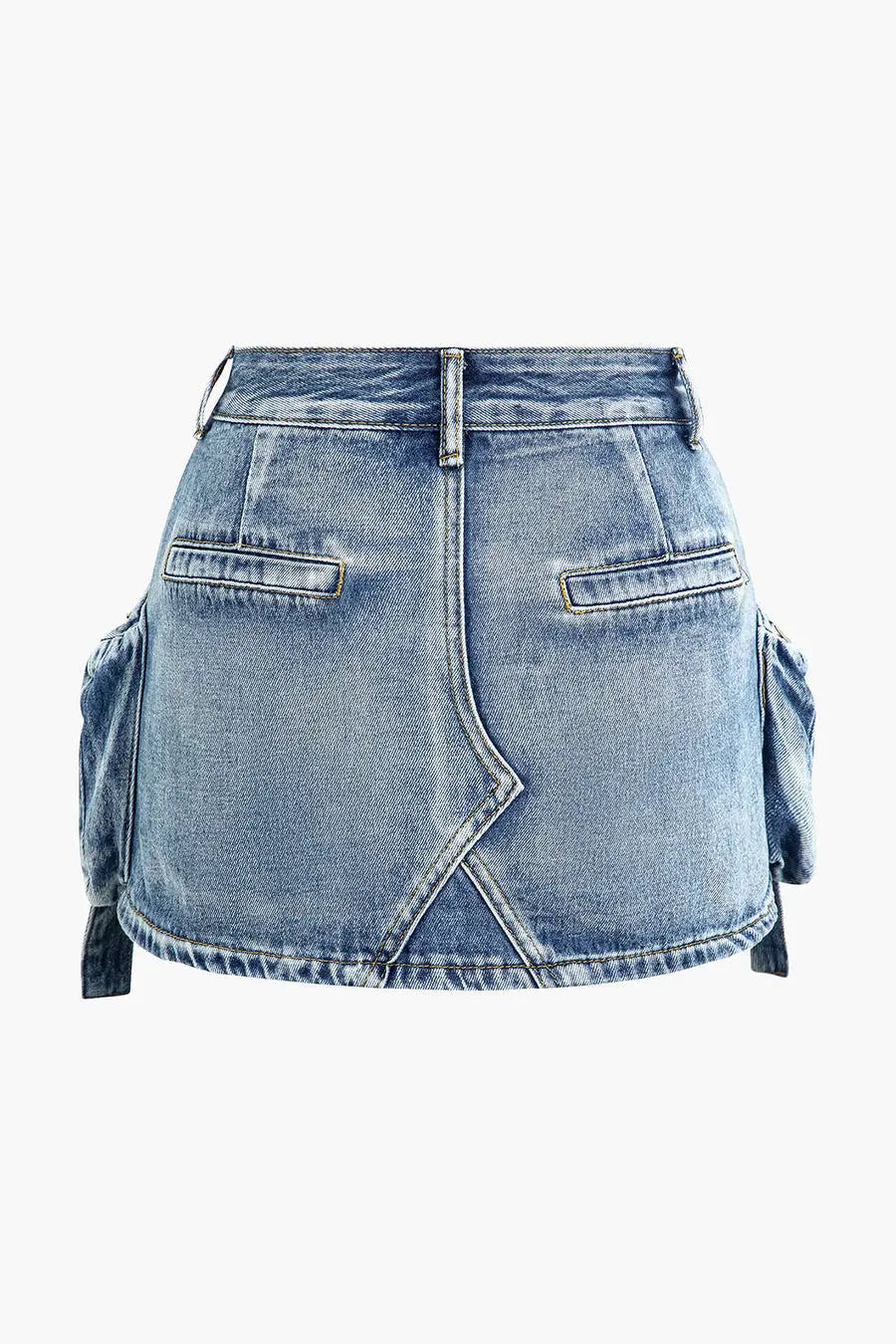 Faded Pocket Denim Mini Skirt urbanluxeclo