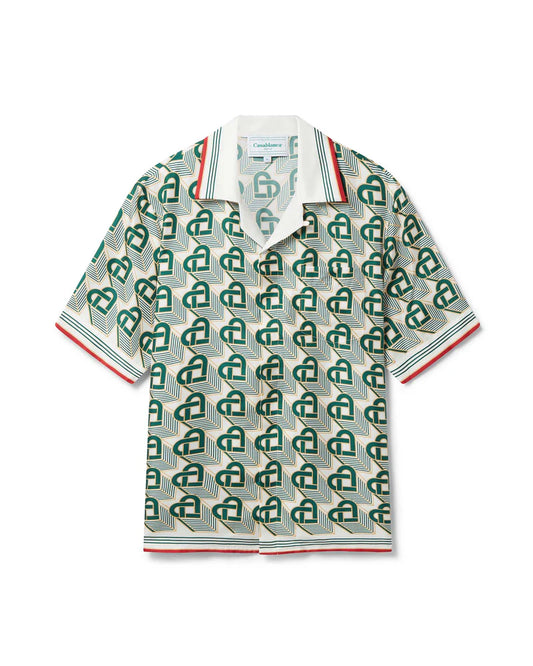 Casablanca Heart Monogram Silk Shirt