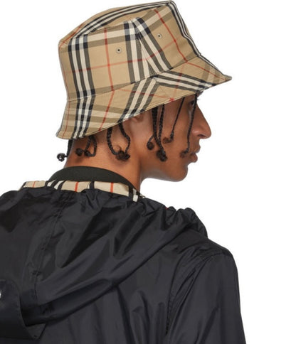 Burberry Beige Check Bucket Hat - Archive Beige