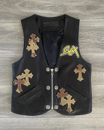 Chrome hearts matty boy sex records leather vest urbanluxeclo