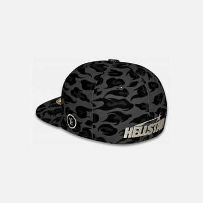 Hellstar Black Fitted Cheetah Print Hat