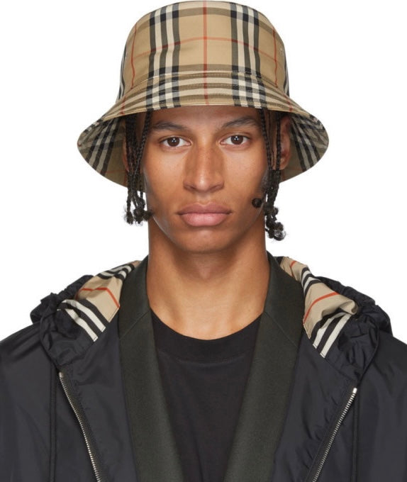 Burberry Beige Check Bucket Hat - Archive Beige