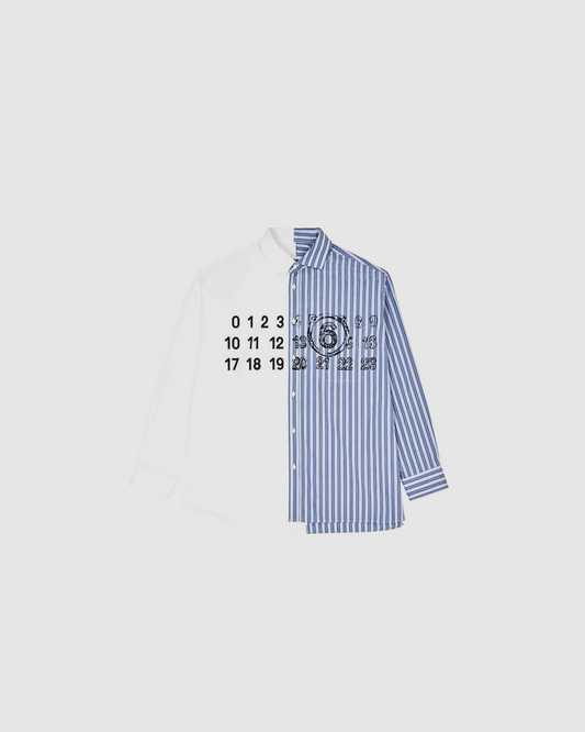 MM6 Maison Margiela Spliced Numbers Shirt White/Blue