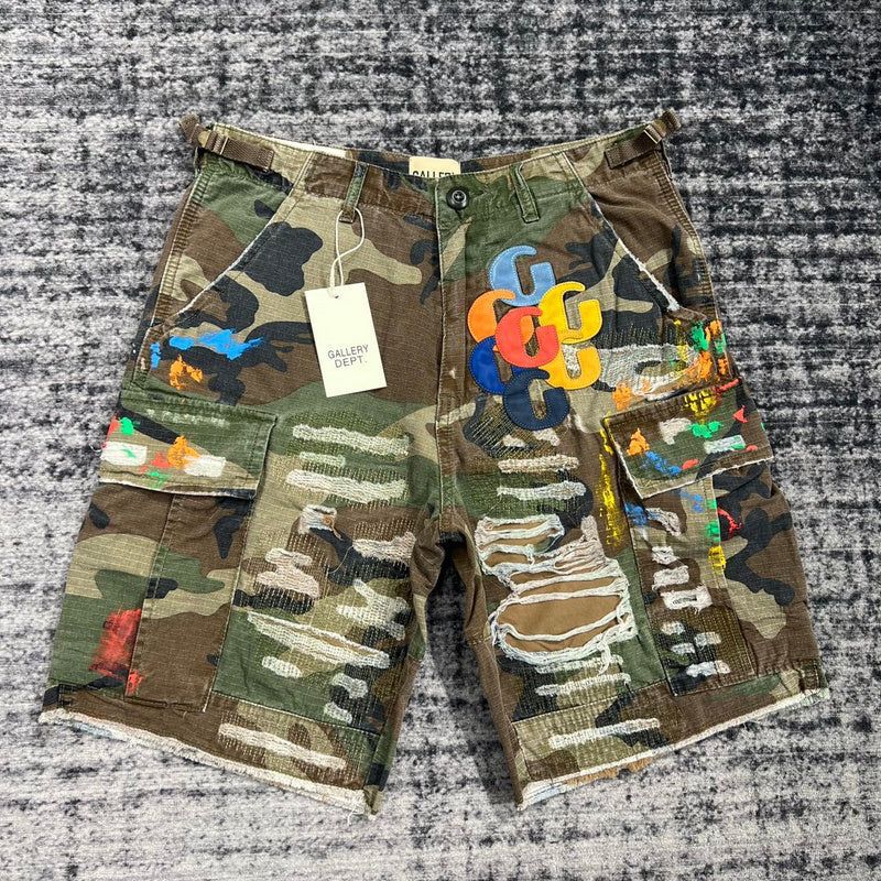 G Patch Woodland Camo Cargo Shorts